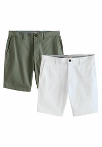 Next SLIM FIT - 2 PACK - Pantaloni scurți - white  sage green