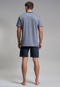 Götzburg V-AUSSCHNITT - Nachtwäsche Set - navy fein geringelt