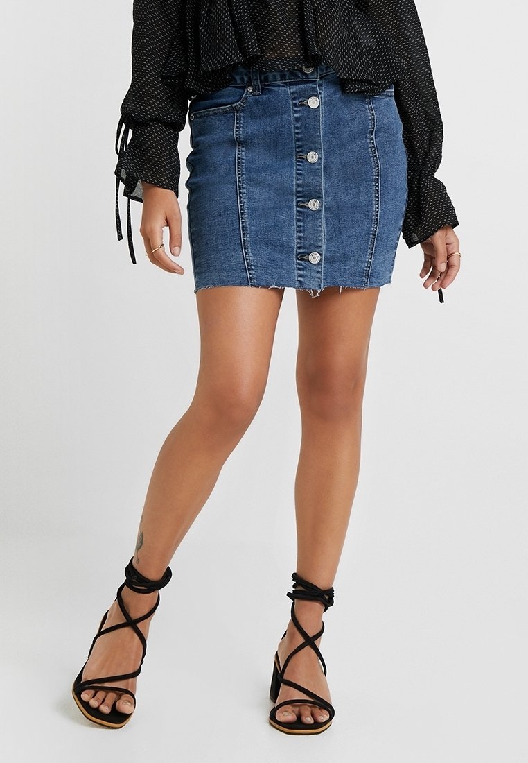 Gonna In Denim MONDSKL – Vita Alta, Lunghezza Al Ginocchio, Elastica, A Linea A, Con Fiocco, Nera, Perfetta Per Donna Casual E Raffinata