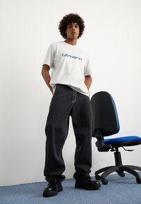 Carhartt WIP SCRIPT - Print T-shirt - ash heather/duck blue