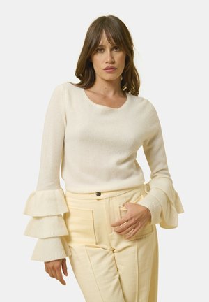 Just Cashmere WITH RUFFLES SLEEVES - Pullover - snow