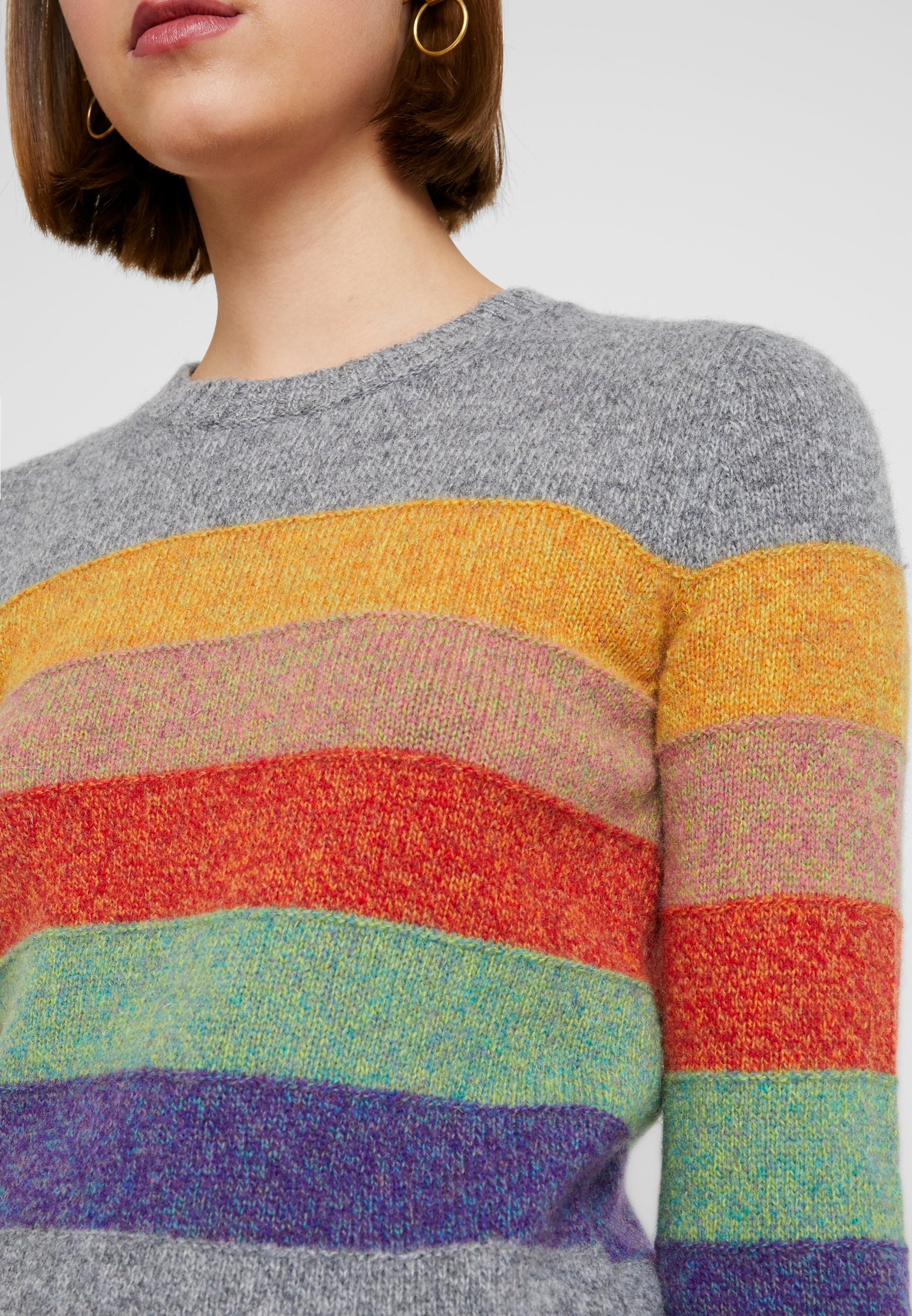 Benetton SHETLAND CREW NECK Trui greymultiGrijs Benetton SHETLAND CREW NECK Trui greymultiGrijs