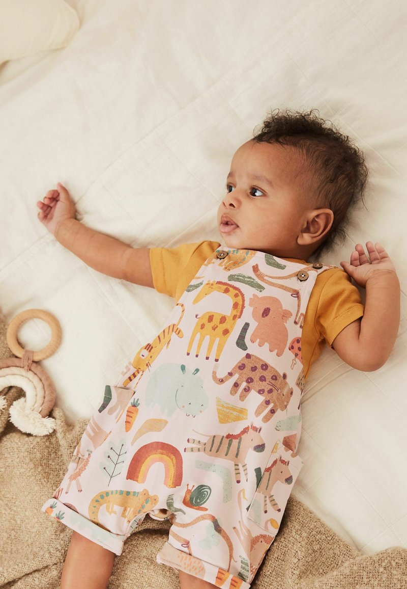 Next JERSEY SHORT BABY DUNGAREE AND BODYSUIT Salopette ochre yellow