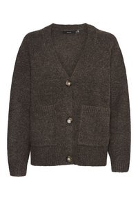 BOOM LS V-NECK BUTTON  NOOS - Cardigan - chocolate torte
