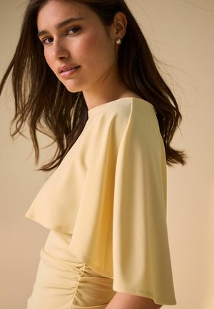 Next, REGULAR FIT - SHORT SLEEVE CAPE TOP . - Triko s potiskem - lemon yellow
