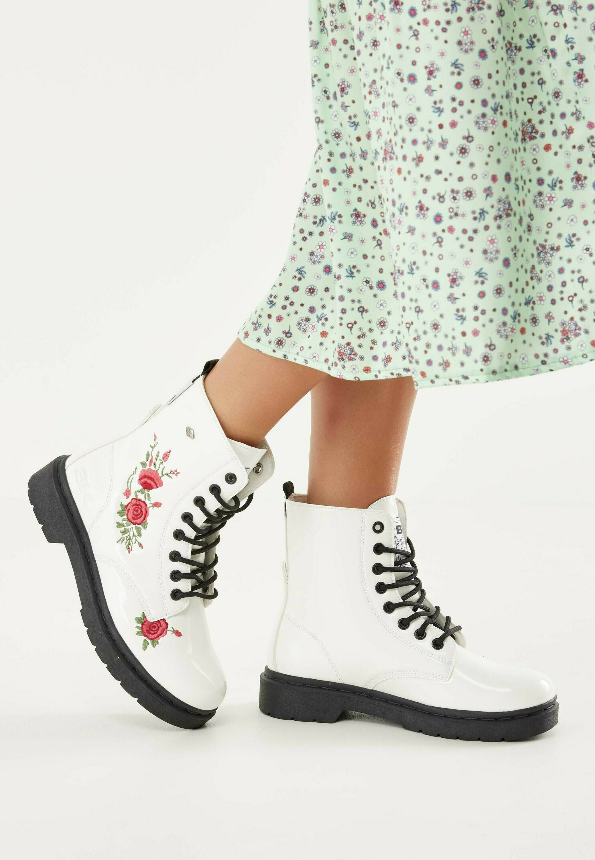 British Knights BLAKE - Botines con cordones - white roses/blanco - Zalando .es