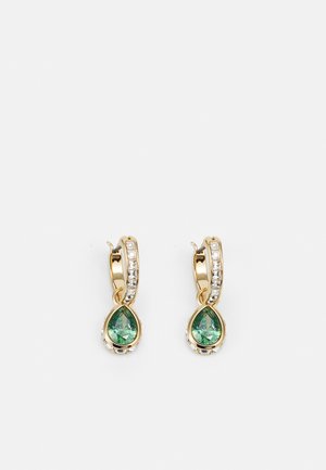 STILLA PIERCED EARRINGS MINI HOOP - Øreringe - gold-coloured/green