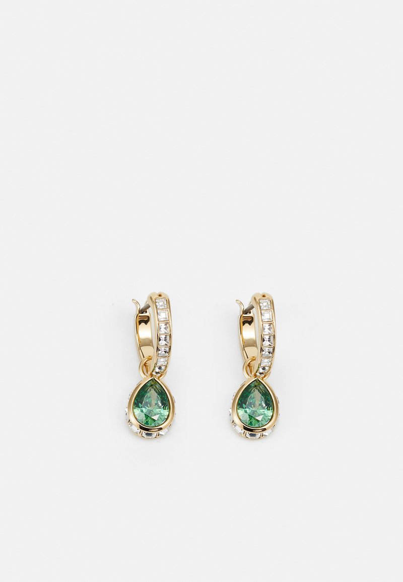 Swarovski - STILLA PIERCED EARRINGS MINI HOOP - Oorbellen - gold-coloured/green, Vergroten