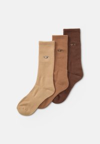 CUSHIONED SOCKS UNISEX 3 PACK  - Sokker - mocha
