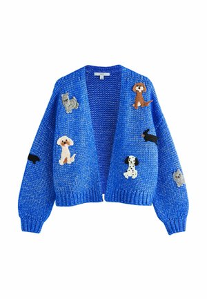 Next, CHUNKY KNIT LONG SLEEVE OPEN CARDIGAN - Cardigan - blue crochet dogs