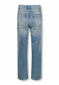 Lyseblå denimjeans med rett snitt. Har høy midje, to baklommer og et klassisk design med fem lommer. Teksturerte stoff.