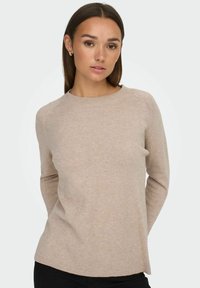 JDY MARCO LS O NECK SPLIT - Maglione - beige