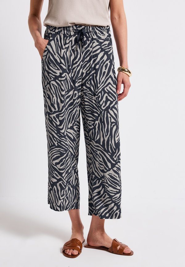 GEMUSTERTE WIDE  - Stoffhose - blau