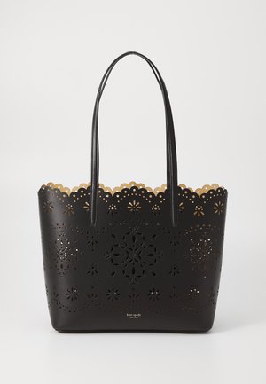 FLOWER PERFORATED TOTE - Torba za nakupovanje - black
