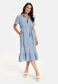 Liquorish EMBROIDERY  - Shirt dress - blue