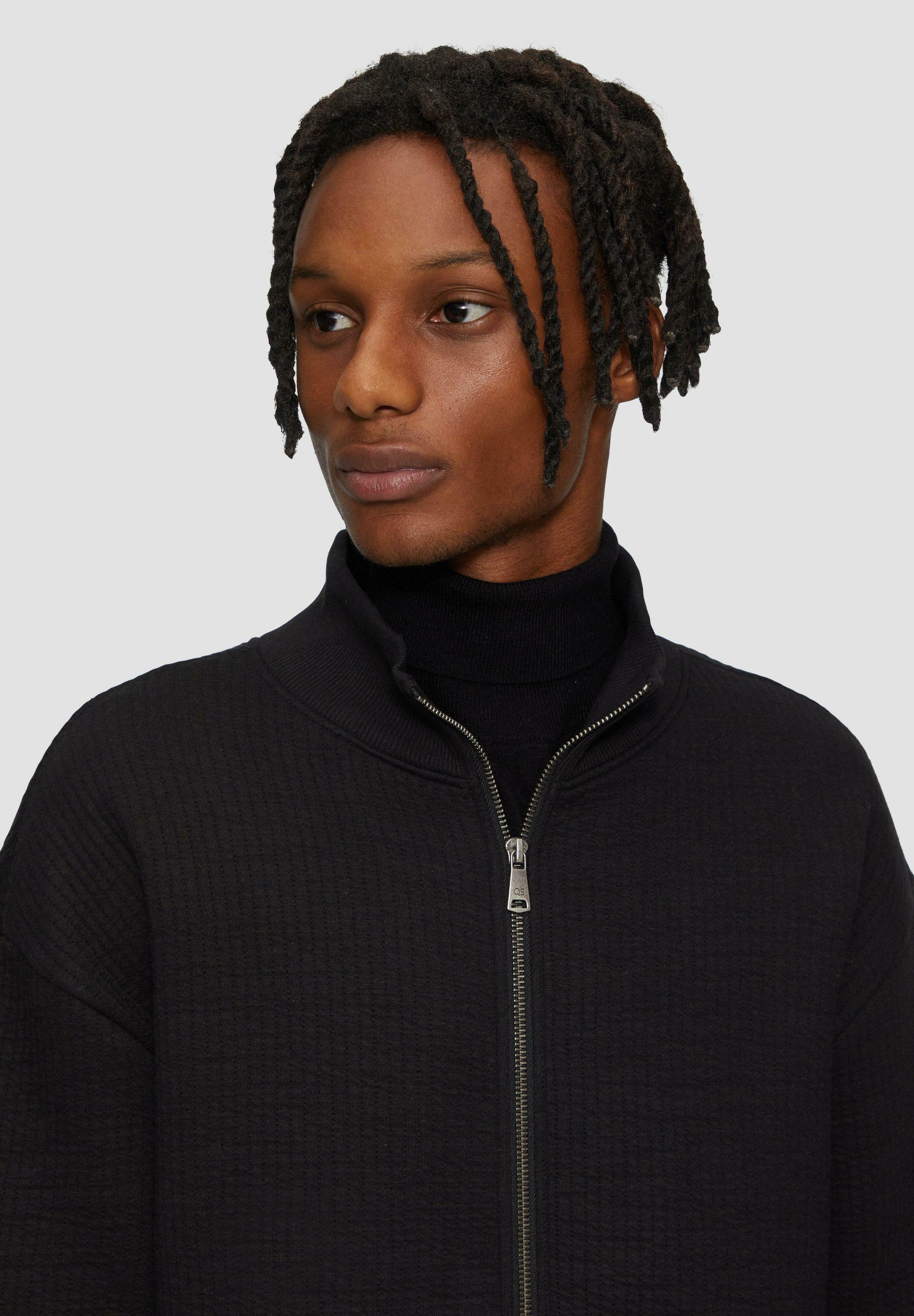 QS Zip-up sweatshirt - schwarz/black - Zalando