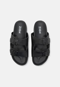 Zign by Zalando LEATHER - Heeled mules - black
