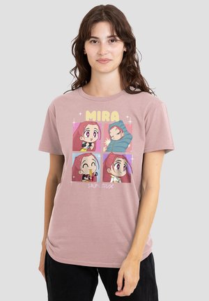 KPOP DEMON HUNTERS - HUNTRIX MIRA CHIBI BOXES - Print T-shirt - mottled pink