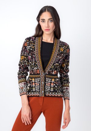 V-NECK  PATTERN - Strickjacke - tabac