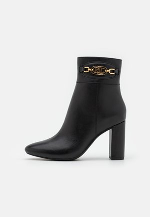 High heeled ankle boots - black