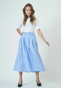 MICACC STRIPE PLEAT SKIRT - A-vonalú szoknya - pale blue
