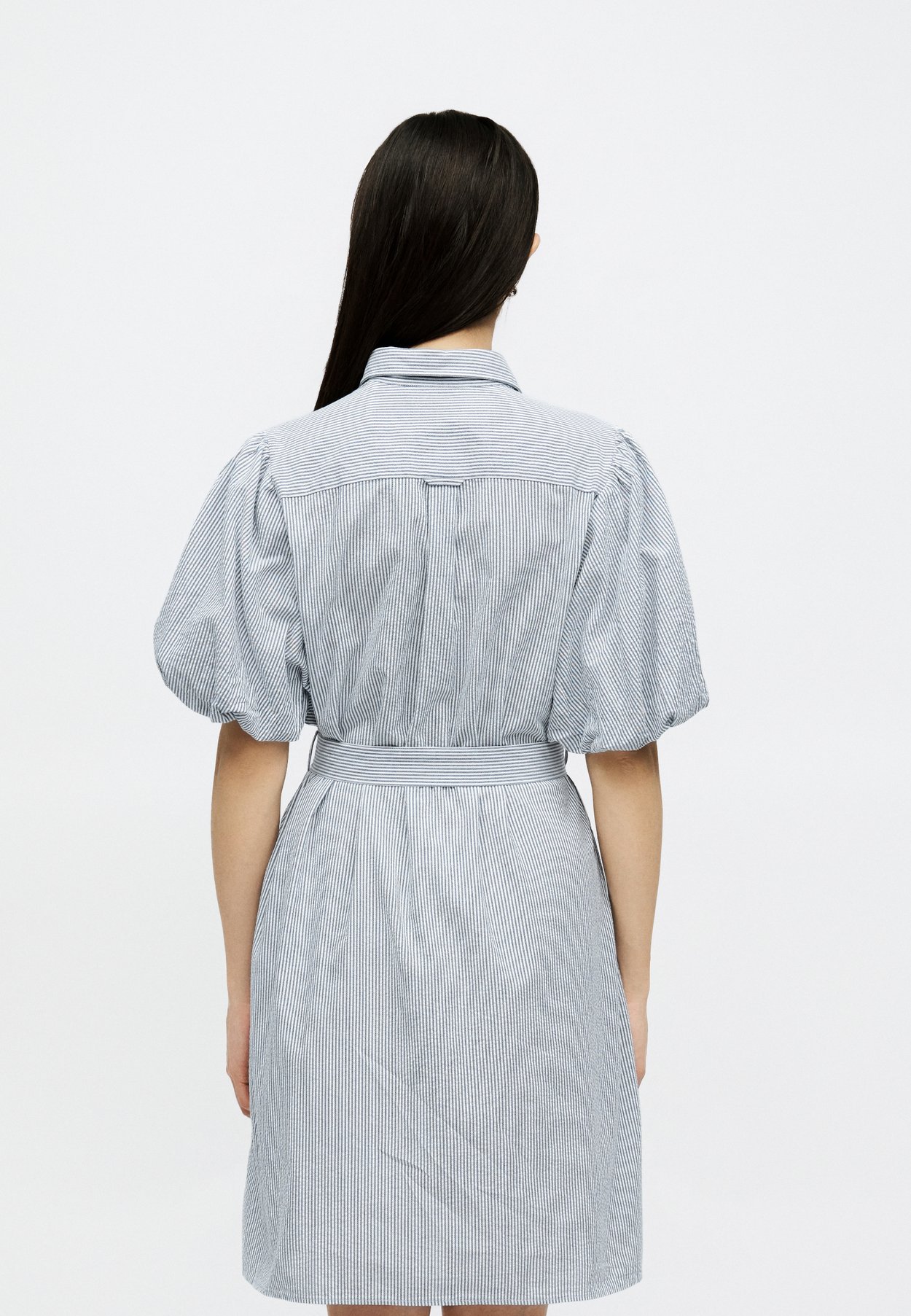 SEERSUCKER PUFF SLEEVE DRESS