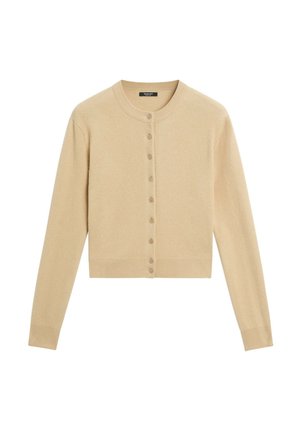 Massimo Dutti, BUTTON-DETAIL KNIT CARDIGAN - Cardigan - camel