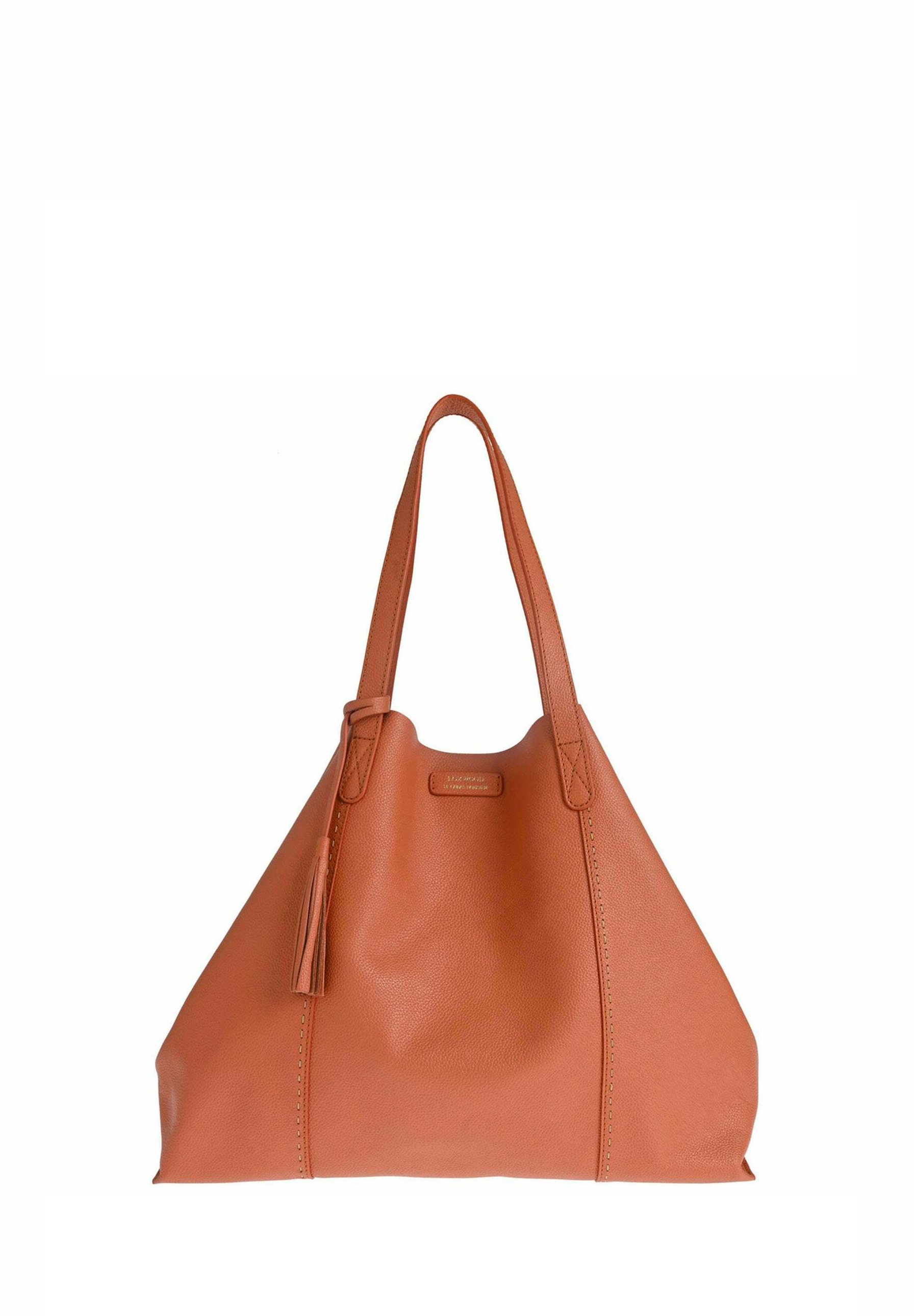 Loxwood ODÉON SOUPLE CONTRASTÉ Cabas corail/marron clair