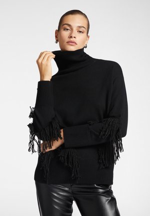 CON FRANGE - Maglione - nero