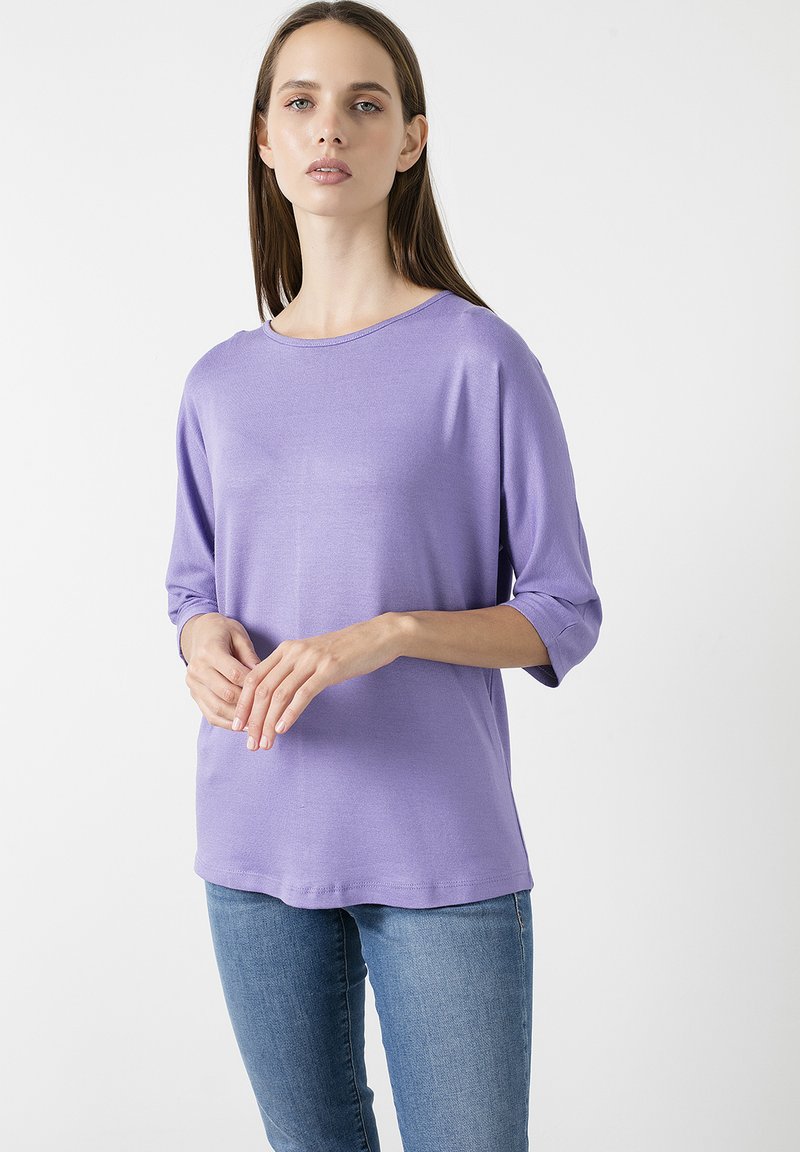 LELA CREW NECK BASIC - Langærmet T-shirt - lilac