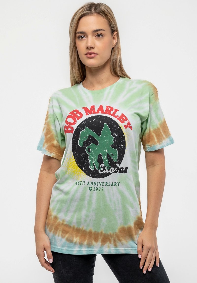 Paradiso Clothing BOB MARLEY EXODUS ANNIVERSARY TIE DYE - Print T-shirt - green