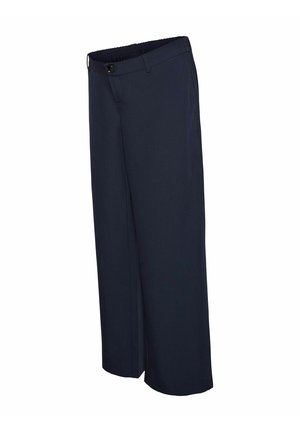 MAMALICIOUS, WIDE-LEG TROUSERS REGULAR FIT MID WAIST TROUSERS - Bukser - navy blazer