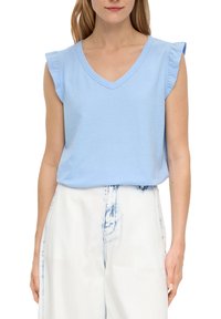 s.Oliver MIT VOLANTS - T-shirt basic - himmelblau
