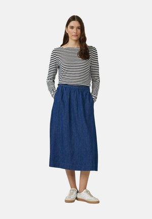 MIDI-LÄNGE MIT SEITENTASCHEN - A-line skirt - blau