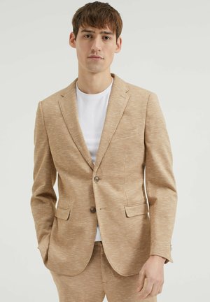 SLIM FIT MET PIED-DE-POULE DESSIN - Giacca - brown