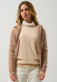 Chaqueta de punto - mottled camel