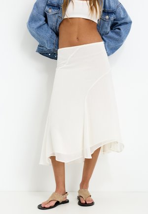 PULL&BEAR FLOWING - A-lijn rok - white