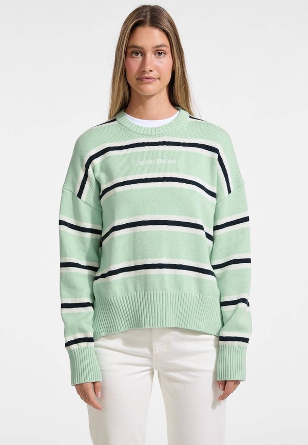 STRIPED - Strickpullover - grün
