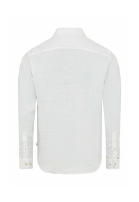Witte lange mouwen shirt gemaakt van lichtgewicht stof, met een klassieke kraag, knoop manchetten en een gebogen zoom.