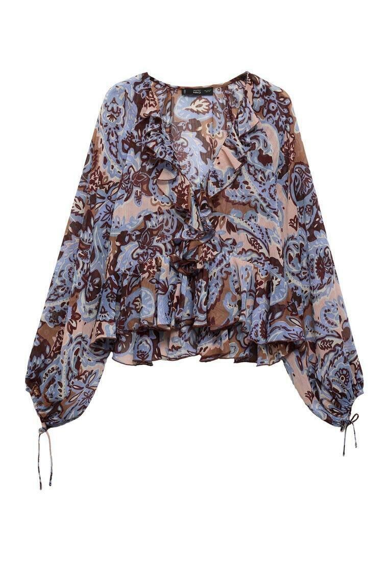 Mango Blouse donkerblauw