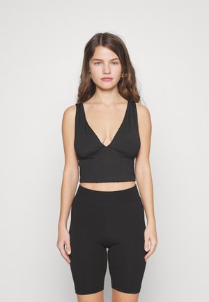 ONLY Petite ONLEA DEEP V-NECK TOP  - Top - black