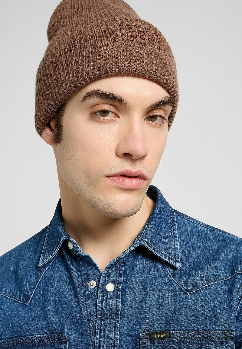 Lee Core Beanie Uomo – Berretto In Acrilico Lavabile, Marrone LUXE