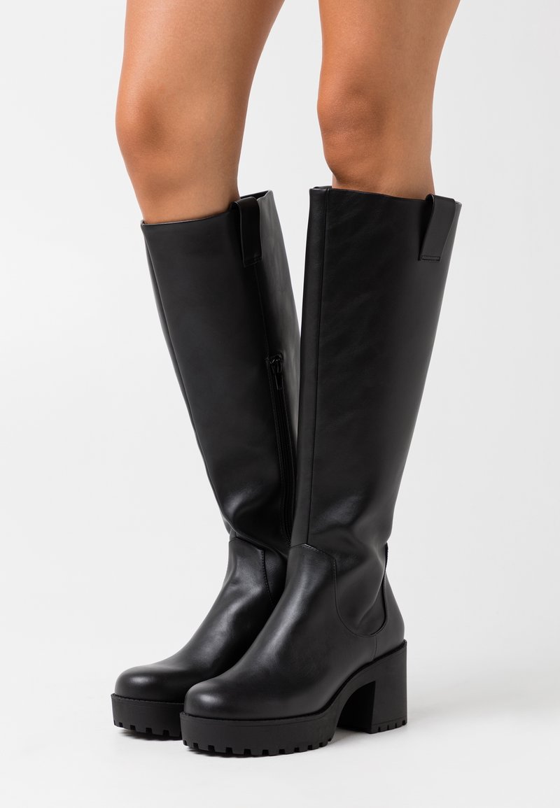 Monki Botas con plataforma - black