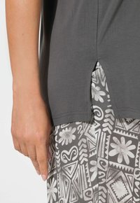 Ulla Popken SMOCKED NECK SPAGHETTI STRAP - Top - graphite grey