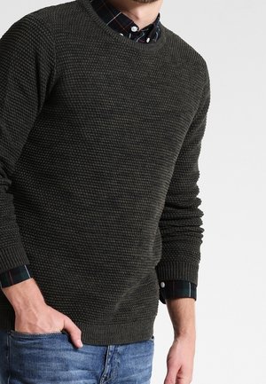 Selected Homme Strickpullover - dark green
