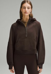 SCUBA OVERSIZED HALF ZIP HOODIE - Luvtröja - espresso