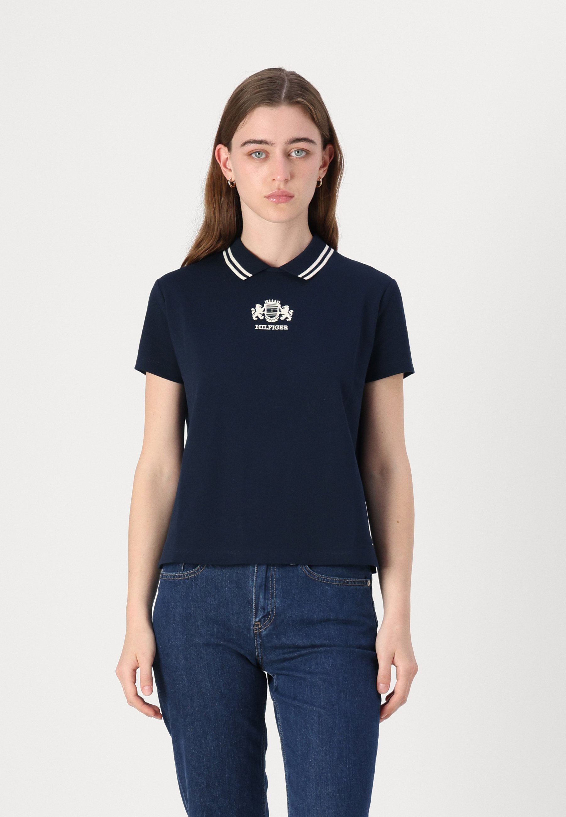 売れ筋商品|||トミー ヒルフィガー Tシャツ レディース トップス SLIM VARSITY - Print T-shirt - dark night navy Varsity Slim T-Shirt | T-Shirts | Tommy Jeans