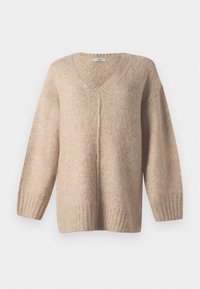 JDYMALONE V NECK LONG PULLOVER  - Jumper - greige melange