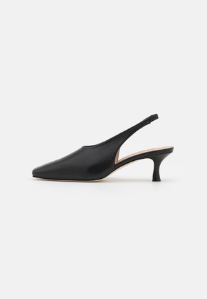 SQUARED TOE SLINGBACK - Escarpins - black