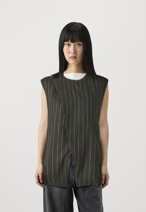 ENID CASUAL STRIPE - Waistcoat - chocolate brown